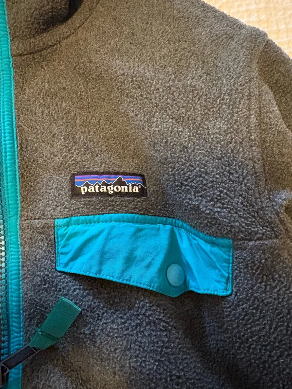 Patagonia Blue and Gray Synchilla Zip Up Fleece - Image 4
