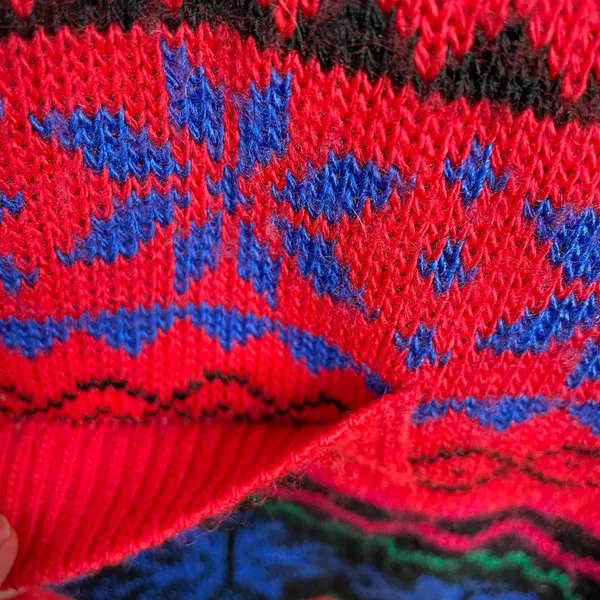 Vintage Boundary Waters Acrylic Fair Isle Boyfriend Grandpa Cardigan Sweater L - Image 5