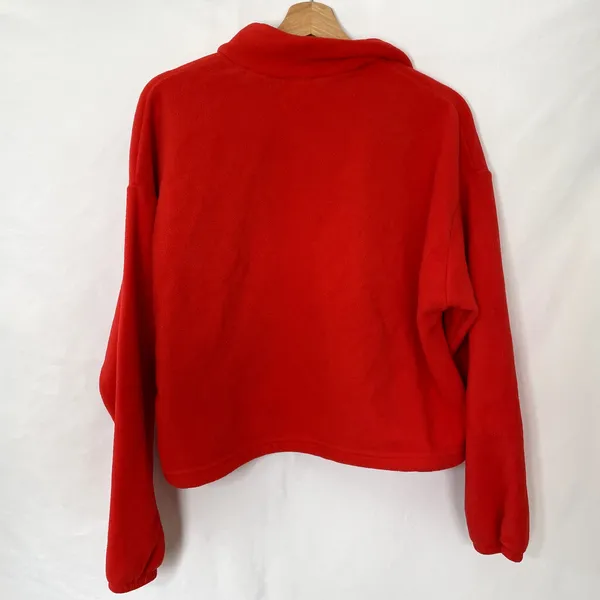 Levi's‎ neon orange red pullover quarter zip sweater women's size large fleece - Image 8