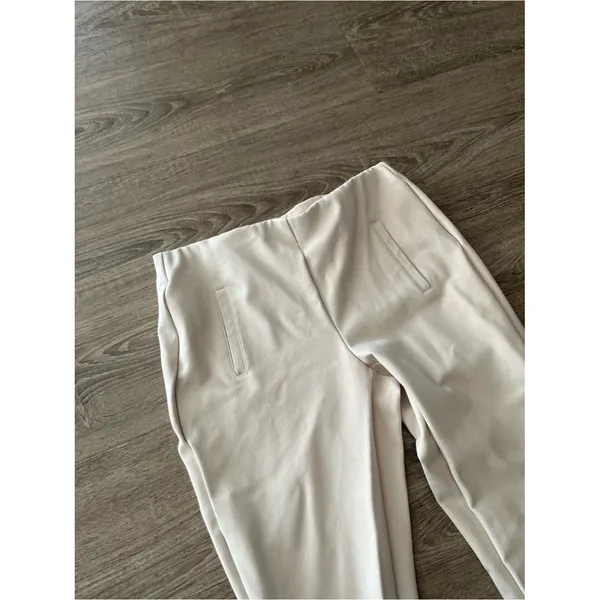 Chico’s Ankle Pants Womens 0.5 US 6 Cream Ivory Pull On Ponte Slim Stretch - Image 6