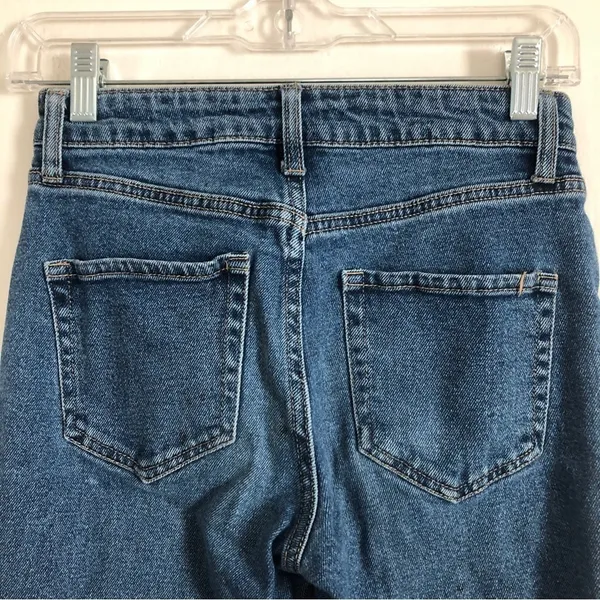 Target Wild Fable Blue Denim Mid Rise Cut Off Straight Leg Pants Jeans 0 - Image 8