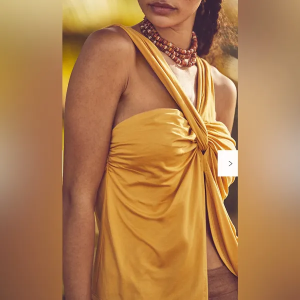 Free People Solstice Twist Front Tank Top Mustard Yellow Size‎ XS - Image 3