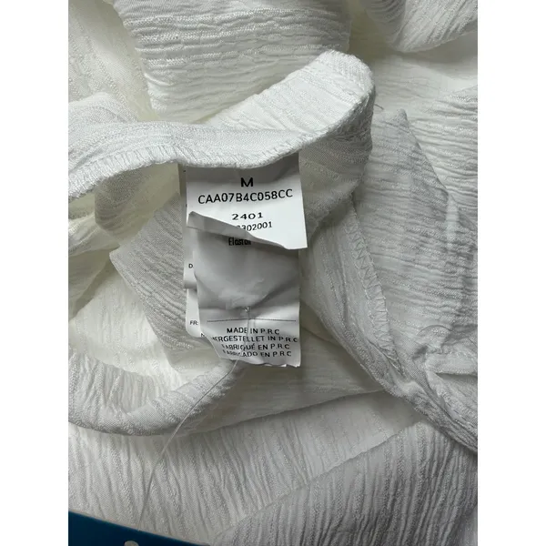 Cupshe White Crinkle V-Neck Midi Kaftan Dress with Pockets Size M - Image 6