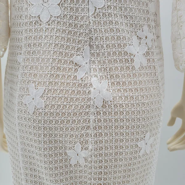 The Room Lace Dress Juniors L Ivory Off Shoulder Bell Sleeve Bridal Graduation - Image 15