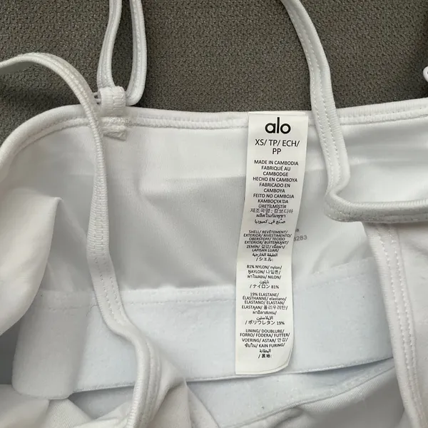 Alo Yoga Airbrush Refined Bra Tank White XS - Image 3
