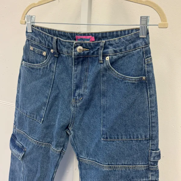 Edikted Denim Cargo Carpenter Jeans Straight Leg Multi Pocket Women's Size S - Image 6