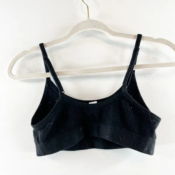 Alo Yoga Pointelle Sweater Be Mine Bra Bralette Black Small - Image 5