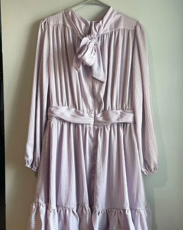 ENTRO Knee-Length Mock Neck Lavender Dress - Large - NWT - Image 7