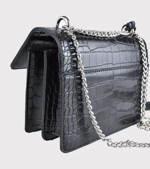 Peta & Jain Princess Polly Black Croc Handbag - Image 3