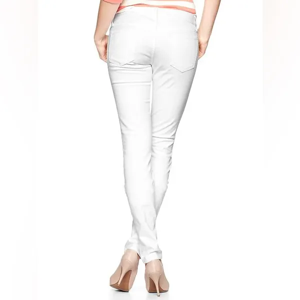 GAP 1969 White Always Skinny Jeans Sz 26/2 Retail $23 - Image 2