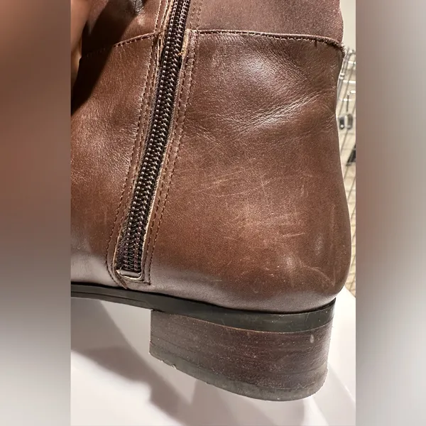 NINE WEST VINTAGE AMERICA Brown Leather Knee-High Selenao Riding Boots Sz 6.5 - Image 11