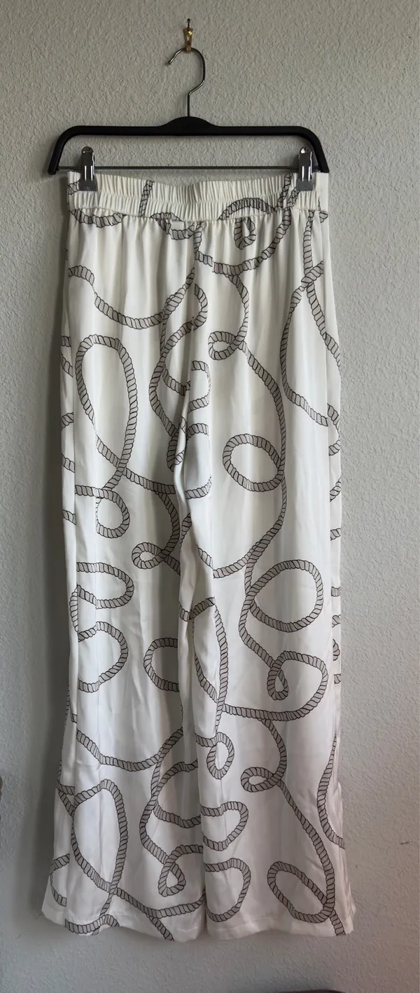 Joie Rope Print Wide Leg Palazzo Pants Size Small - Image 3