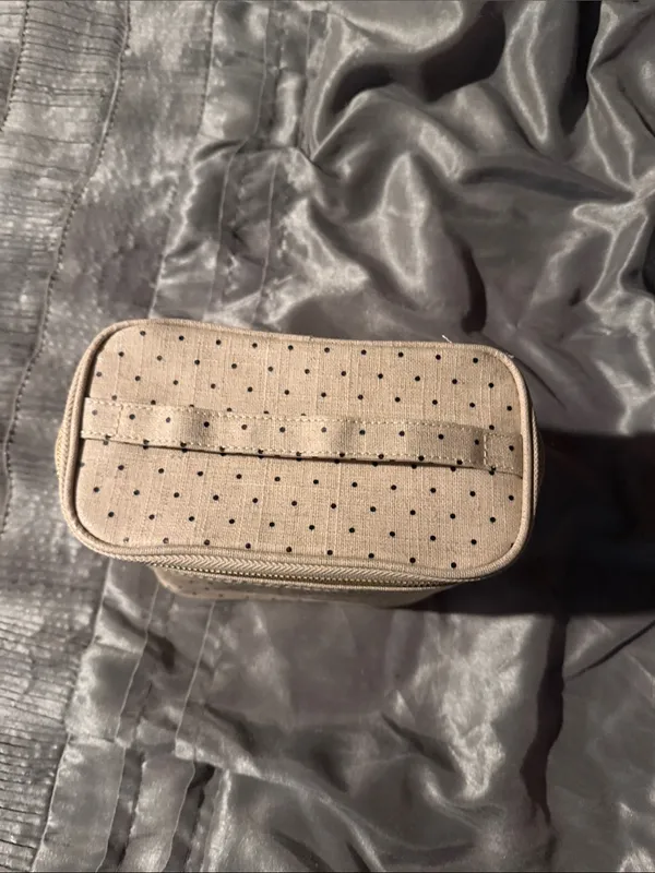 Kate Spade Out To Lunch Polka Dot Cosmetic Pouch in Beige - Image 2