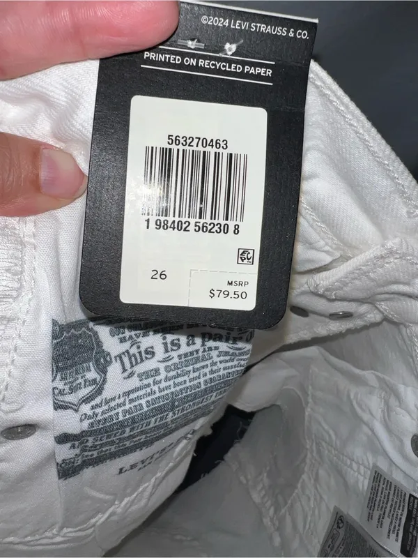 Levi's 501 White‎ and gold Cutoff Denim Shorts - Image 9