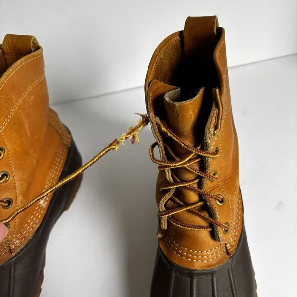 LL Bean Maine Hunting Shoe Duck Boots Women's Size 8 Brown Leather USA Vintage - Image 8