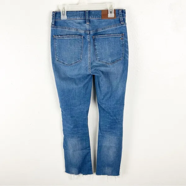 MADEWELL Cali Demi-Boot Button Fly Flare Leg Ripped Denim Jeans 25 Preppy Casual - Image 2