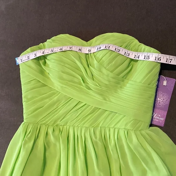 Women’s Lime Green Short Chiffon Prom Party Homecoming Dress Size 8 NWT - Image 10