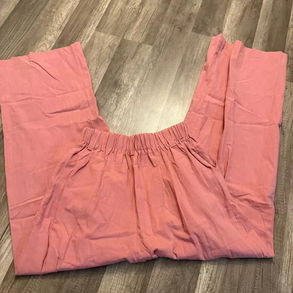 Halara Pink Linen Blend Wide Leg Pants XS Pull On Casual NWT - Image 2
