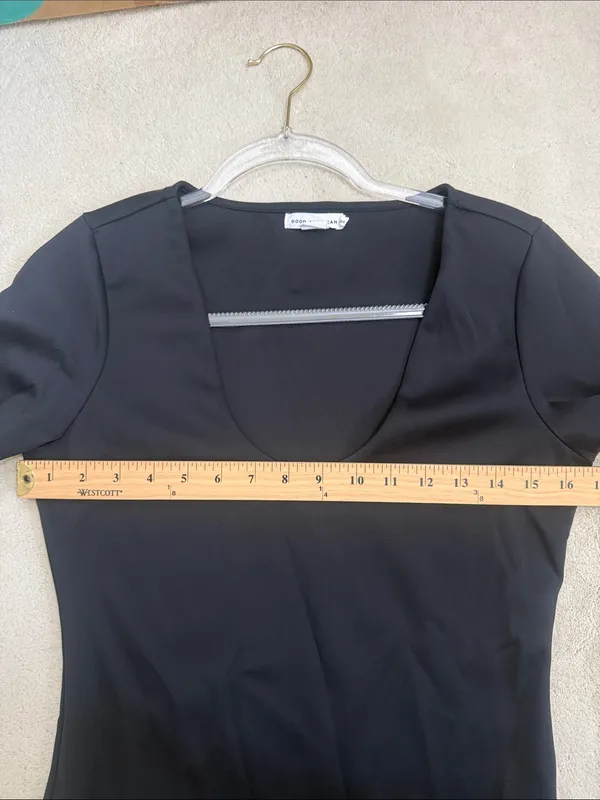 Good American Scuba Scoop Neck Bodysuit in Black Size Large - Image 8
