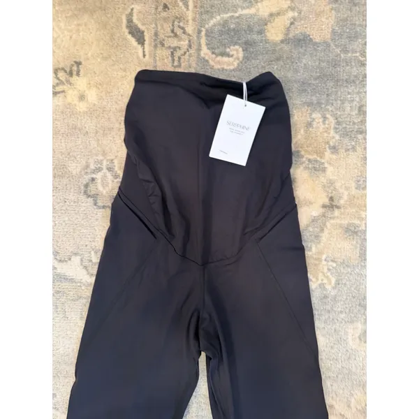 Seraphine Active Maternity Flare Leggings Over The Belly Buttery Soft XS Black - Image 12