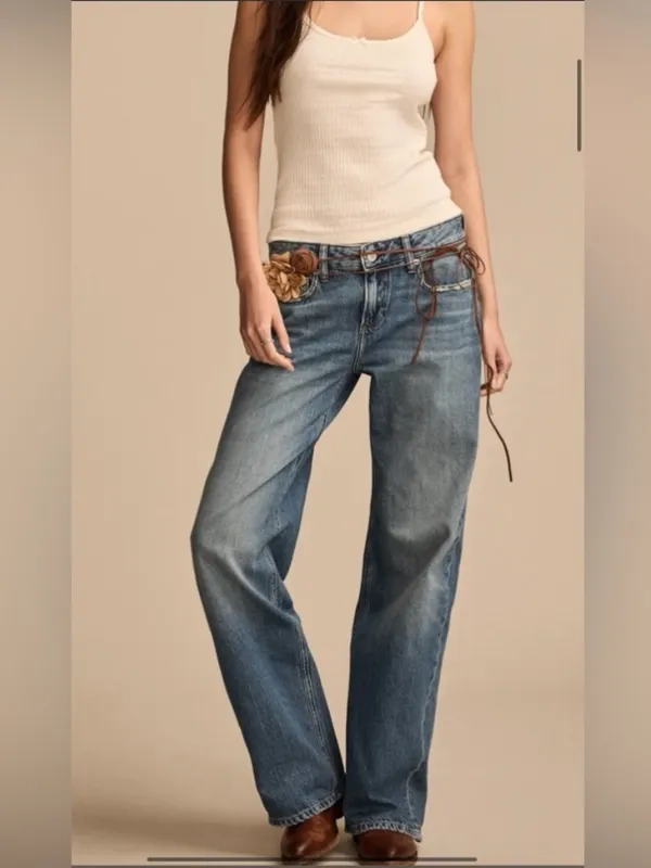 Lucky Brand Baggy Mid Rise Curvy Wide Leg 28L NEW - Image 6