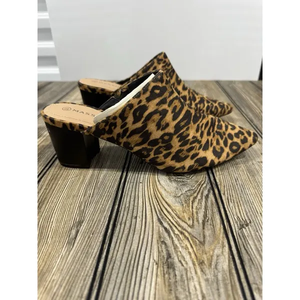 Massini Women's Emily Leopard block heeled Mules SZ 10 - Image 3