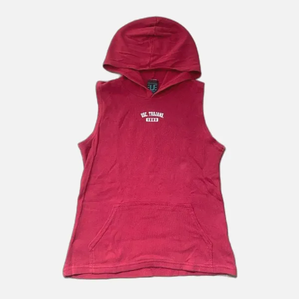 USC Vintage 90s Y2K Sleeveless Hoodie Tank Top Hooded Tee Women’s M Retro - Image 2
