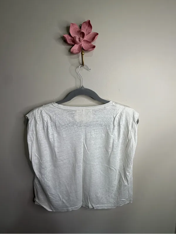 CLOSED White Sleeveless Women's Tank with Subtle Shoulder Pleats - Image 4