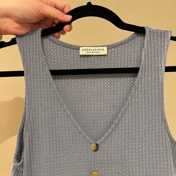 Paper Crane Light Blue Sleeveless Top - Image 2
