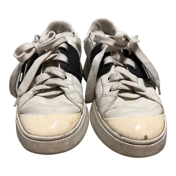 Roger Vivier Viv Buckle Skate Leather Sneakers White 36 - Image 5