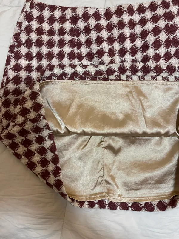 Lulus Burgundy and White Skirt - Image 2
