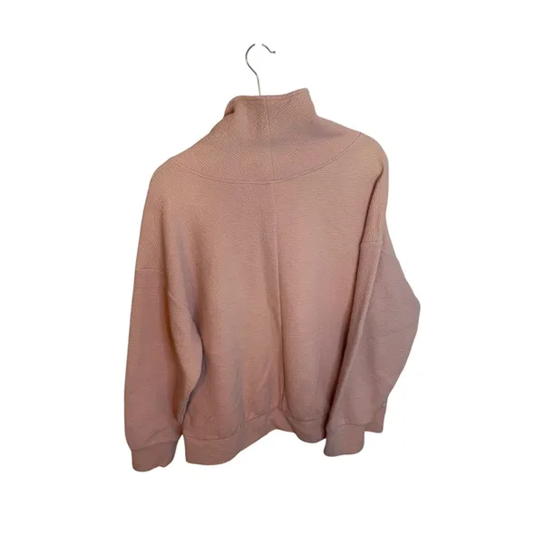 Calia Baby Pink Textured Quarter Zip Sweatshirt - Image 4