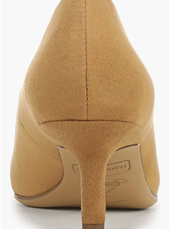 NEW Franco Sarto Linza Square Toe Pump 7 M, WARM CAMEL Kitten Heel - Image 4