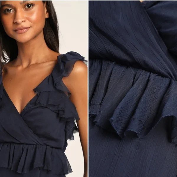 LULUS Prom Wedding Bridesmaid Romantic Flowy Chiffon Maxi Dress - Image 2