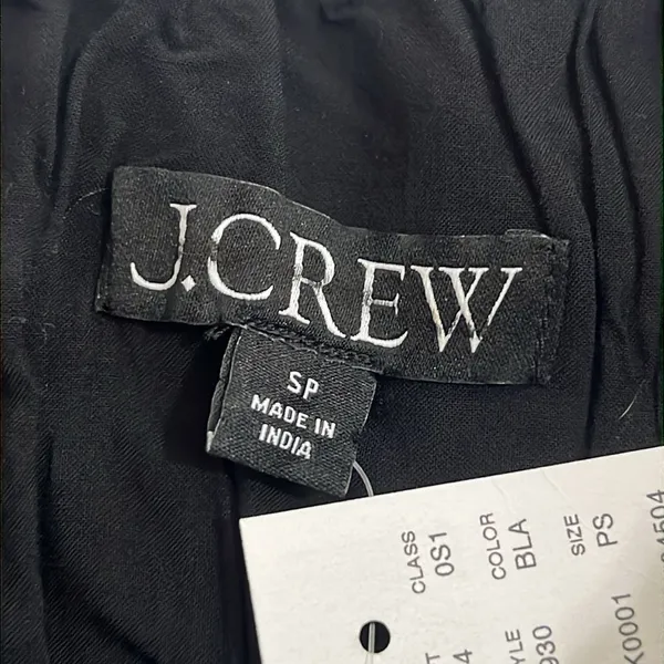 J. Crew Sleeveless Midi Dress Poplin Cotton Black Smocked Size Small Petite‎ - Image 5