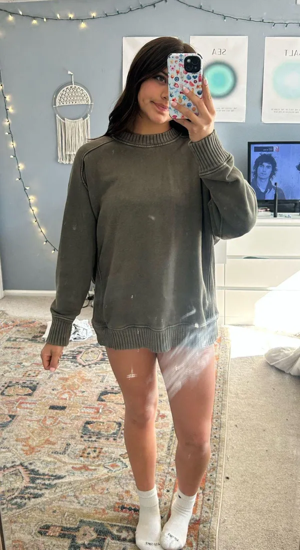 Aerie Crewneck Sweater Green - Image 4