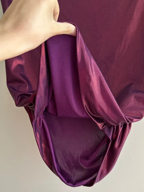 Maeve by Anthropologie Mock-Neck Ruched Shine Tank, Plum/Prune, Size Large - Image 10