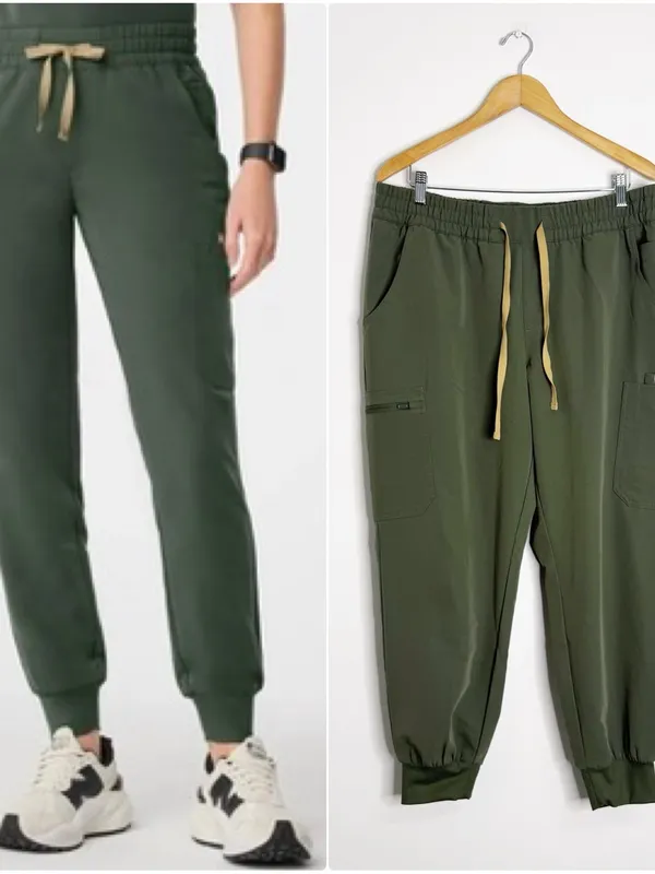FIGS Uman Jogger Scrub Pants Women’s XL Petite Moss Green Technical Collection - Image 2