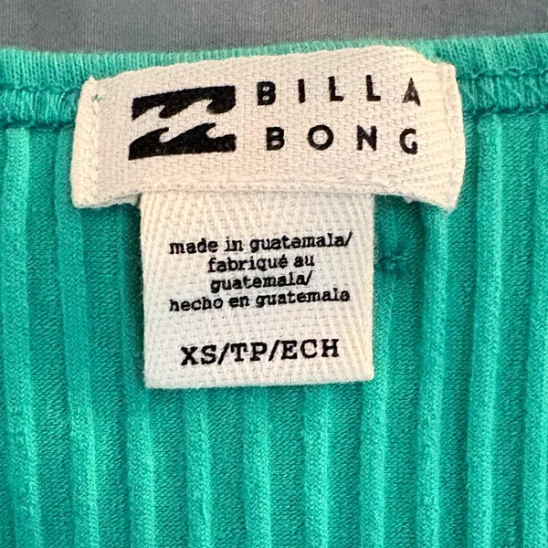 Billabong Aqua Ribbed Crop Top Size XS‎ NWT - Image 8