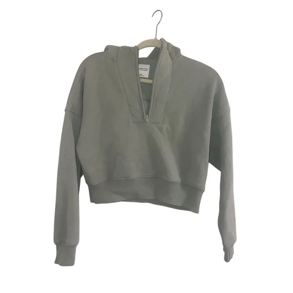 ✨Abercrombie and Fitch Sunday Half-Zip Green in Sz XXS Hoodie✨ - Image 4