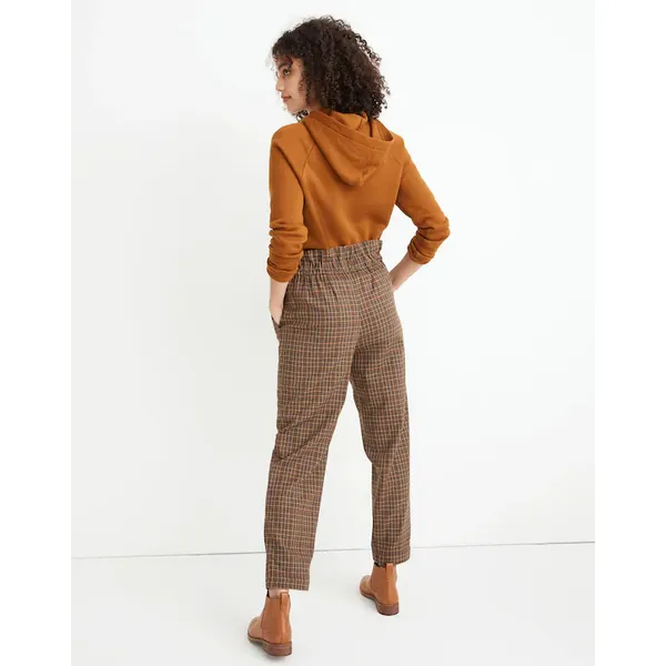 Madewell Plaid Paperbag Tapered Pants - Image 3