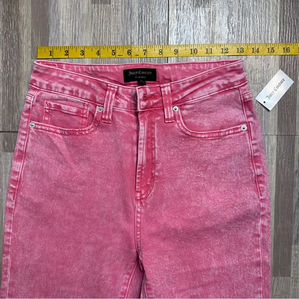 Juicy Couture Pink Acid Washed Straight Leg Jeans NWT Women’s Size 25” - Image 3