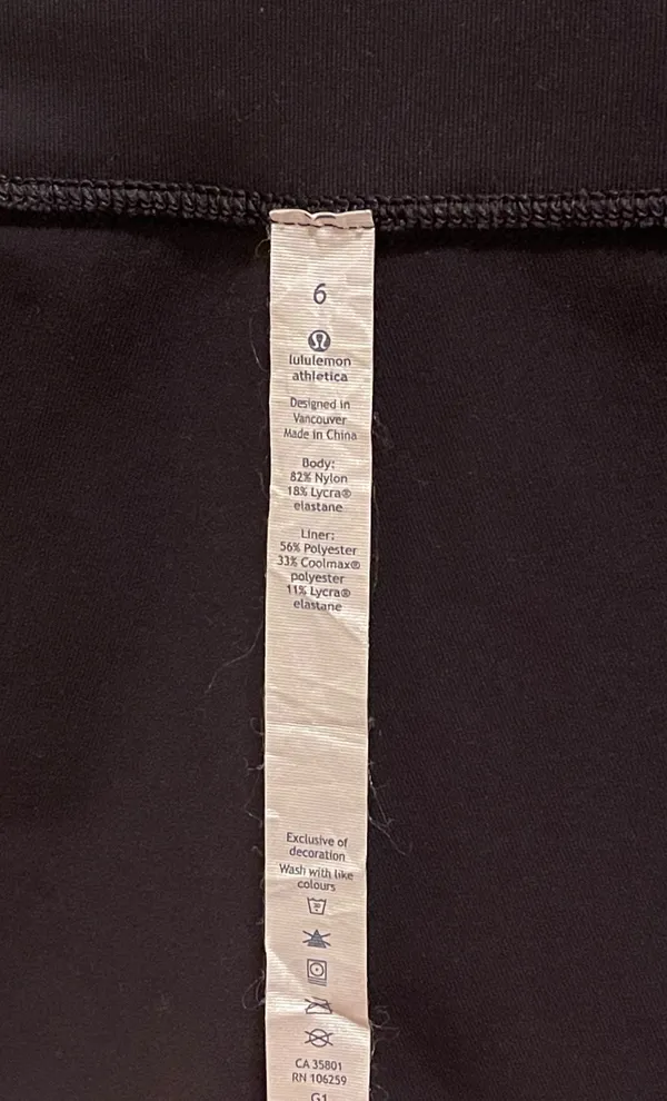 LULULEMON 🍋 Vintage Women’s High-Rise Athletic Shorts Black Size 6 Back Logo - Image 3