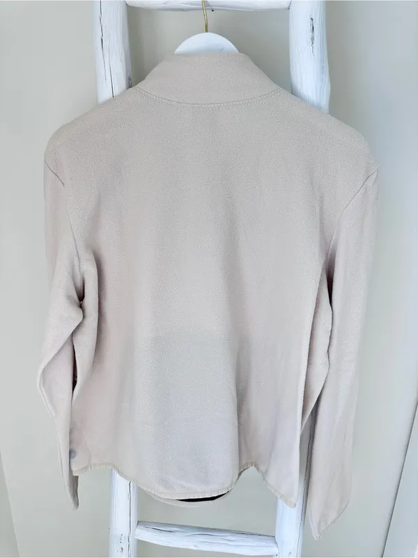 Zella Cream Half-Zip Soft Fleece Pullover w Kangaroo Front Pockets Size Large - Image 2