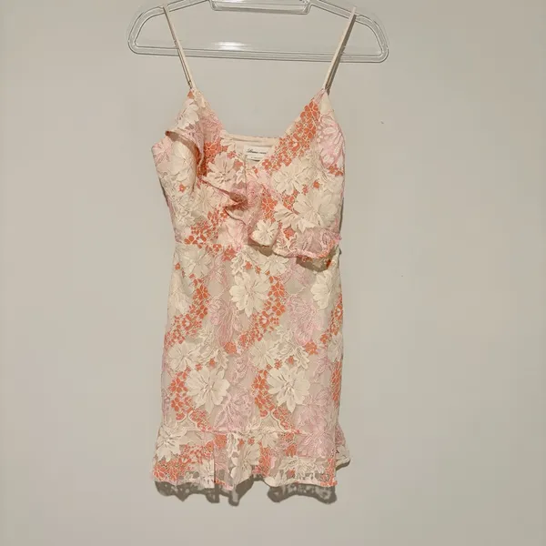 Lovers‎ + Friends Chauncy floral Lace dress pink orange size medium - Image 2