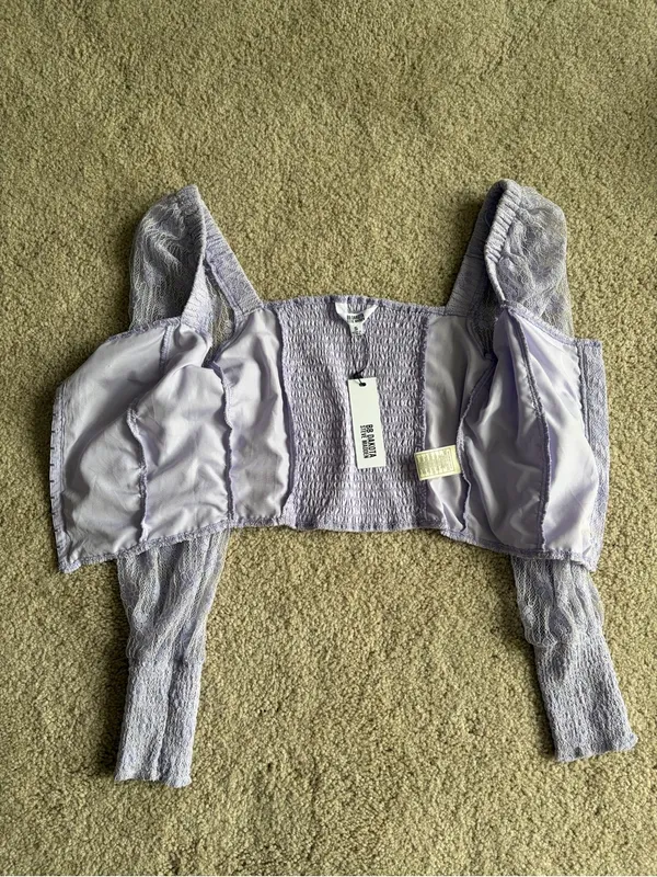 Revolve BB Dakota Sheet To Streets purple bohemian boho blouse Top size small NWT - Image 10