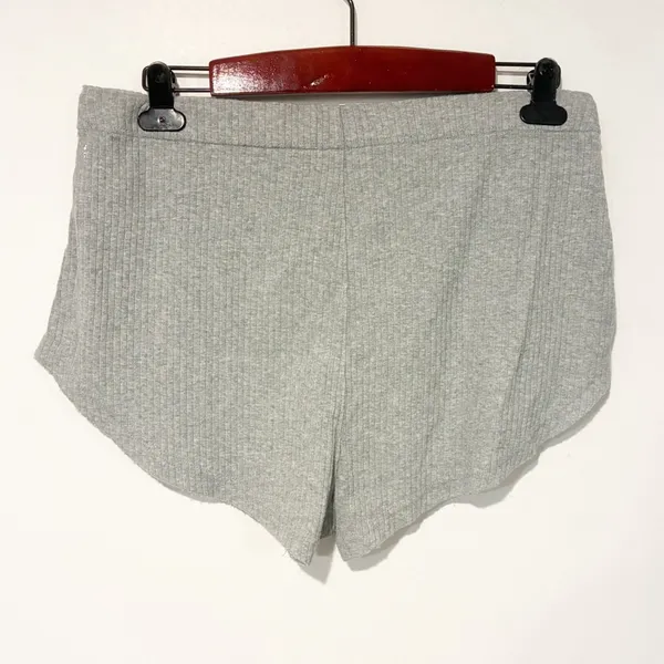 Free People Movement Size Large Heathered Grey Luxe Ribbed Snap Short Lounge‎ - Image 6