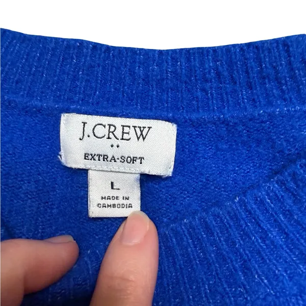 💙✨ J.Crew Extra Soft Wool Blend Crewneck Sweater Size L Classic‎ Knit ✨💙 - Image 5