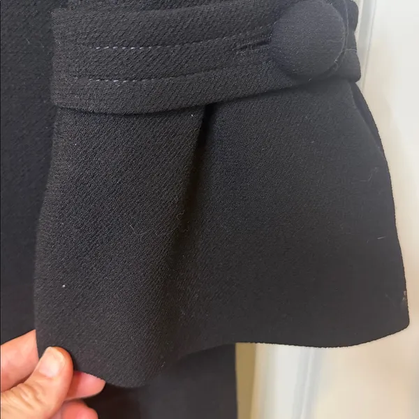 J. Crew 94%wool Classic Black long warm Trench Coat jacket sz 8 - Image 6