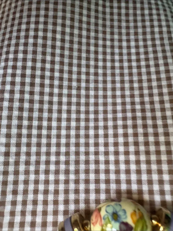 Tibi light brown & White Gingham Midi Dress with Crochet Trim - Image 4